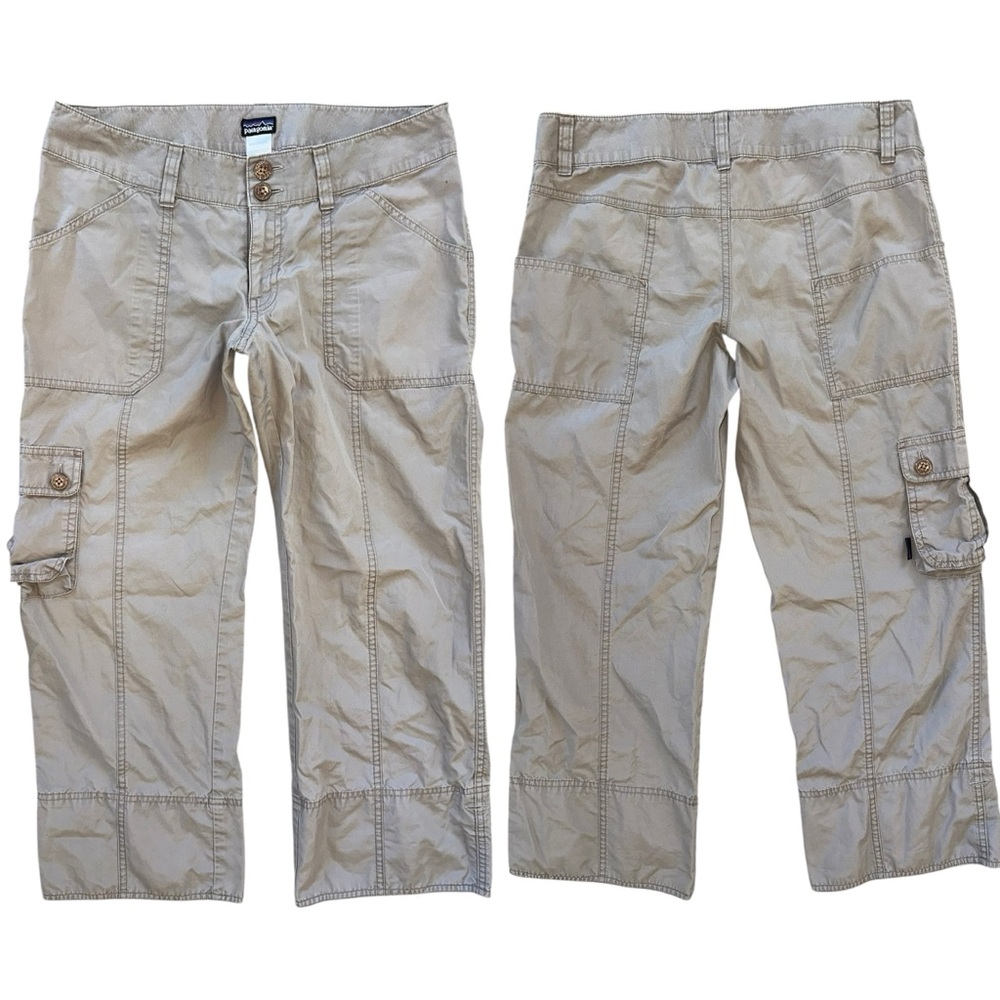 Patagonia Roll Tab Water Girl Taupe Low Rise Capri Outdoor Hiking Pants Ladies 6
